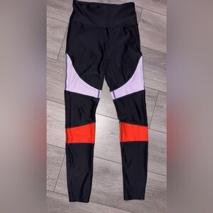 Joy Lab Size Medium Full Length Leggings Color block Black EUC